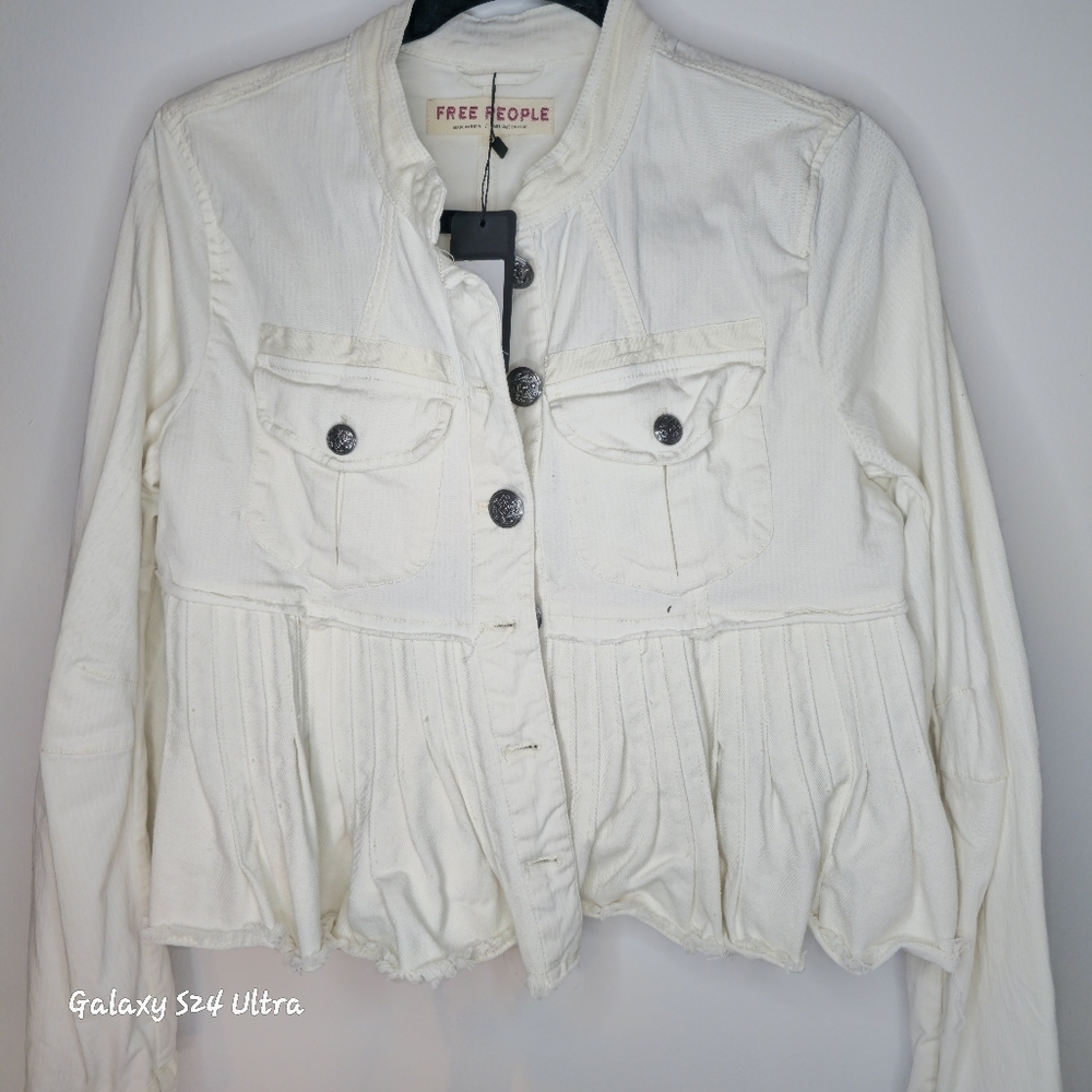 Free People White Women's Jacket - Picture 3 of 5